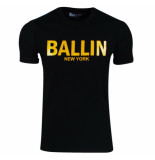 Ballin New York heren t-shirt ronde hals regular fit zwart goud
