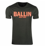 Ballin New York heren t-shirt regular fit army neon oranje