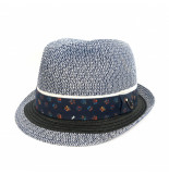 A Fish Named Fred 22.02.290 blue straw hat small flowers blue -