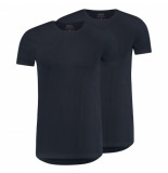 MWTS T-shirt ronde hals slim fit blauw 2-pack