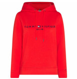 Tommy Hilfiger Essential fleece hoodie met logo rood