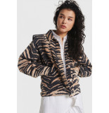 Alix The Label 2106404001 ladies woven tiger denim jacket.