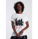 Alix The Label 2106892045 ladies knitted boxy photo t-shirt.
