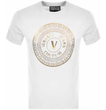 Versace Jeans T-shirt v-emblem wit goud