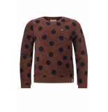 Looxs Revolution Badstof sweater cacao met big dots voor meisjes in de kleur