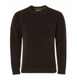 No Excess Pullover high crewneck chenille kni coffee