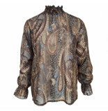 FOS Amsterdam Fos blouse martha 4012 paisley streep bruin