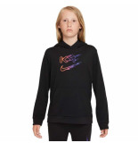Nike Trui dri-fit km hoodie kids black bright crimson