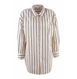 Smith & Soul 1121-0802 1102 smith and soul striped oversize shirt blouse beige print