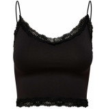 Only Vicky lace seamless cropped top noos black