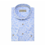 John Miller Lichtblauw shirt met bloemdessin