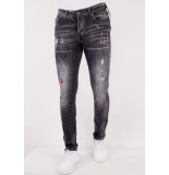 True Rise Custom paint splatter slim fit jeans dc