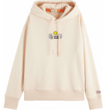 Maison Scotch Loose-fit hoodie with graphics peach