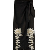 Maison Scotch Embroidered midi-length skirt black