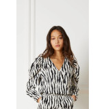 Refined Department R22038573 woven flowy zebra wrap blouse yara