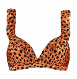 Beachlife leopard spots ruffle bikinitop -