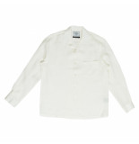 Portuguese flannel Shirt man linen camp collar ss ss220006.wht