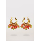 Annele Oorbellen lingonberry beret earrings multi