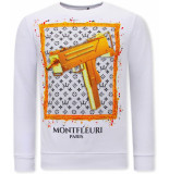 Montfleuri Sweater met print uzi does it