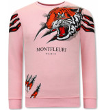 Montfleuri Sweater met print tiger head