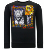 Montfleuri Sweater met print tiger poster