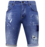 Local Fanatic Korte broek skinny met verfspatten 1031