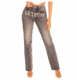 LA Sisters Signature straight leg jeans grey