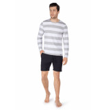 Skiny Sweatshirt stonegrey stripe | sloungewear