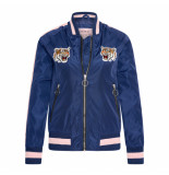 MHM Fashion Bomber jacket tiger heads navy
