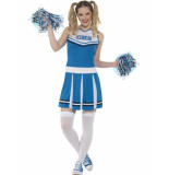 Confetti Cheerleader jurkje blauw wit | vrolijk cheering kostuum