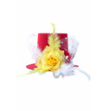Confetti Mini hoedje met speld rood, geel, wit | carnaval