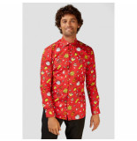 Opposuits Christmas doodle red overhemd |