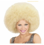 Confetti Pruik afro extra groot blond