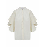 Coster Copenhagen Off-white blouse met ruffles coster copenhangen