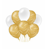 Confetti Decoration balloons gold/white congrats