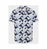 Kronstadt Cuba geometry s/s shirt blue ks3618