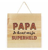 Confetti Houten bordje papa, superheld