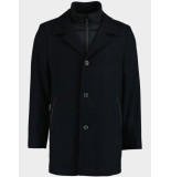 Bos Bright Blue Wollen jas geke coat plain 21301ge01bo/290 navy