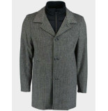 Bos Bright Blue Wollen jas job coat check 21301jo07bo/840 brown