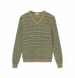 Wood Wood Sweater man vagn multi stripe jumper 12235510-4104