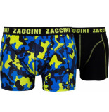 Zaccini Boxerhort 2-pack blue camo, black and lime