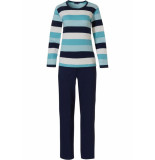 Pastunette Katoenen dames pyjama set 'bold blue stripes'