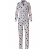 Pastunette Katoenen doorknoop pyjama 'striped floral beauty'