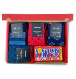 SQotton Naadloze sokken met chocolade giftbox glens rood