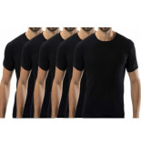 Bonanza 5 stuks basic t-shirt o-neck 100% katoen -