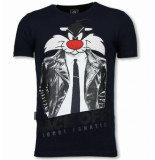 Local Fanatic Pussy cat rhinestone t-shirt