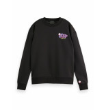 Scotch & Soda 171131 0008 scotch and soda vondelpark relaxed-fit sweatshirt black
