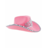 Confetti Cowboy hoed toppers | roze | kroon strass