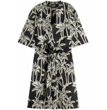 Scotch & Soda Allover printed loose fit dress aster black