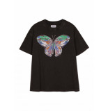 FRNCH Antraciet t-shirt met print papillon -